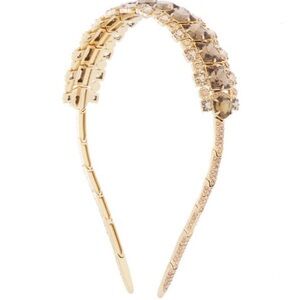 Henri Bendel Swarovski Crystals Pave Socialite Cluster Headband - Pink/Brown